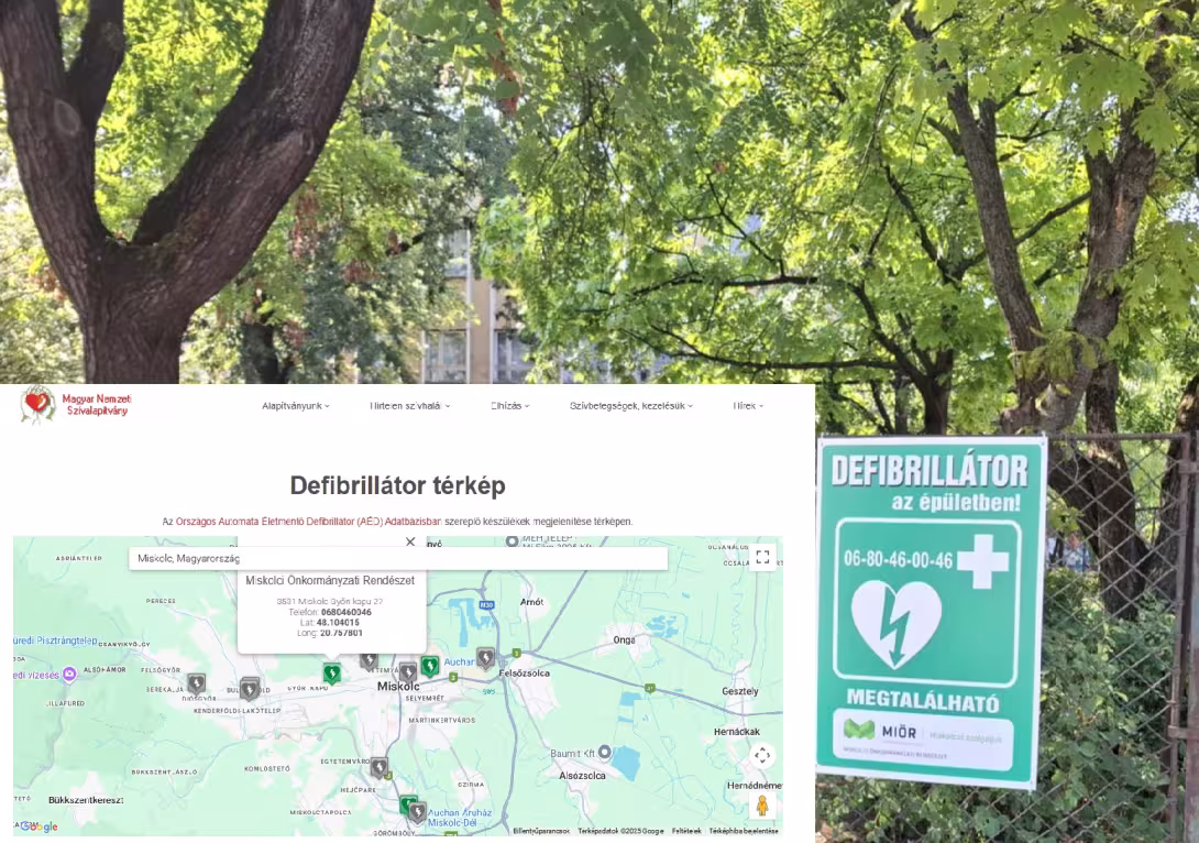 DEFIBRILLÁTOR AZ ÉPÜLETBEN!